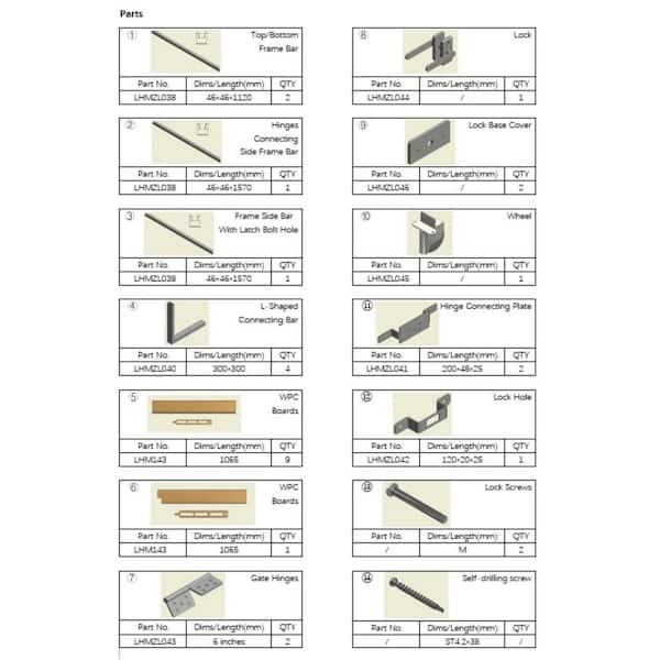 LH EP 3-2/3 ft. x 5-1/6 ft. Mocha Assembly Required WPC Composite Fence Gate Kit with Keyed Lock (Gate Post not Included)