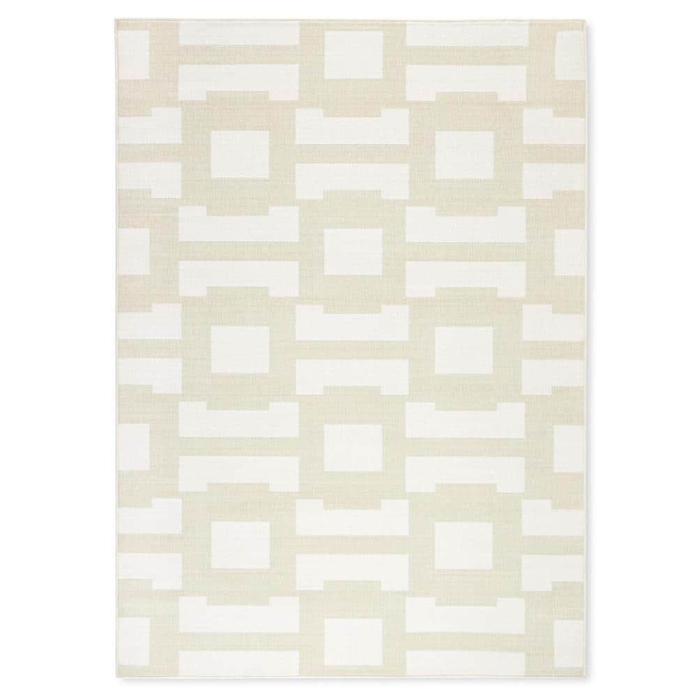 Isla Coastal Geo Green/Ivory 6 ft. x 9 ft. Indoor Outdoor Area Rug price history on PriceWatchPro