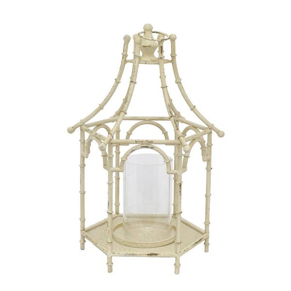 THREE HANDS White Metal Lantern