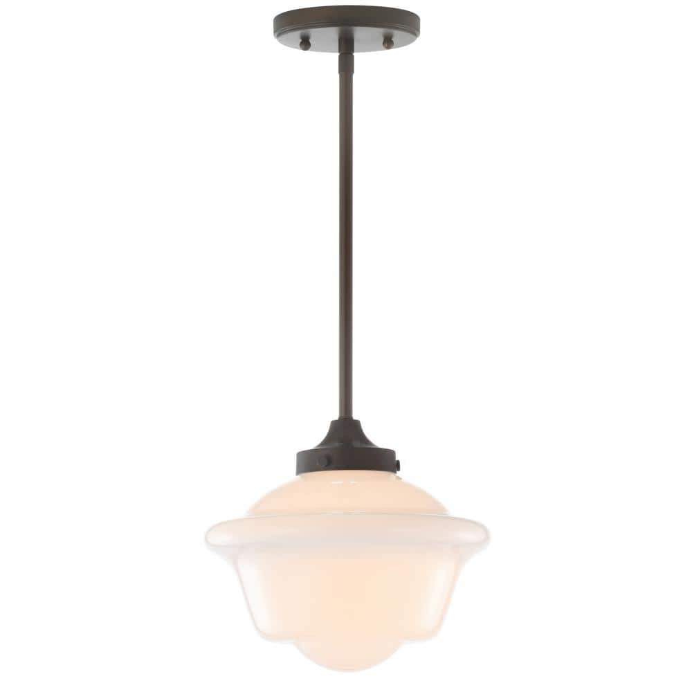 Kurtz 9.5" Oil Rubbed Bronze Adjustable Schoolhouse LED Pendant