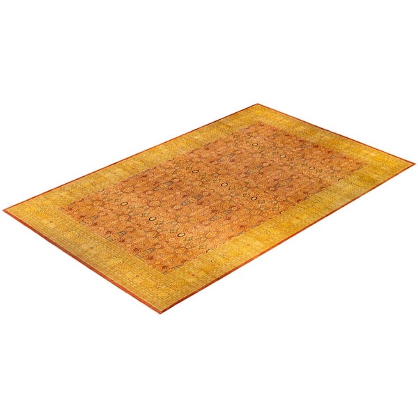 Mogul One-of-a-Kind Handmade Orange 18 ft. 7 in. x 11 ft. 10 in. Indoor Area Rug