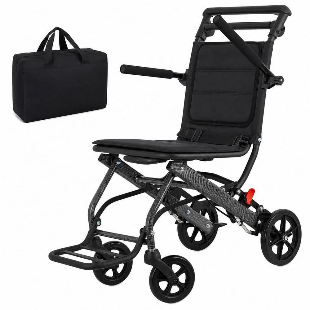 Ultra-Light Transport Wheelchair, Folding Portable Wheelchair with Hand Brake, Trolleys for Elderly Aircraft Travel price history on PriceWatchPro
