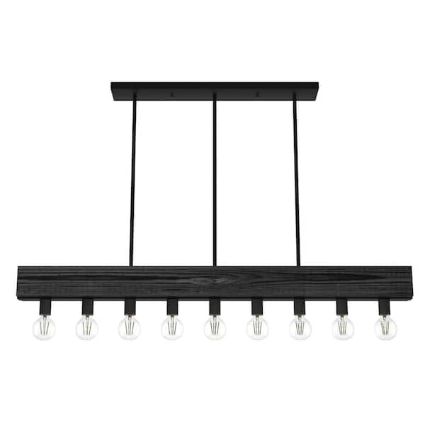 Hunter Donelson 9 Light Natural Iron Linear Chandelier Kitchen Light