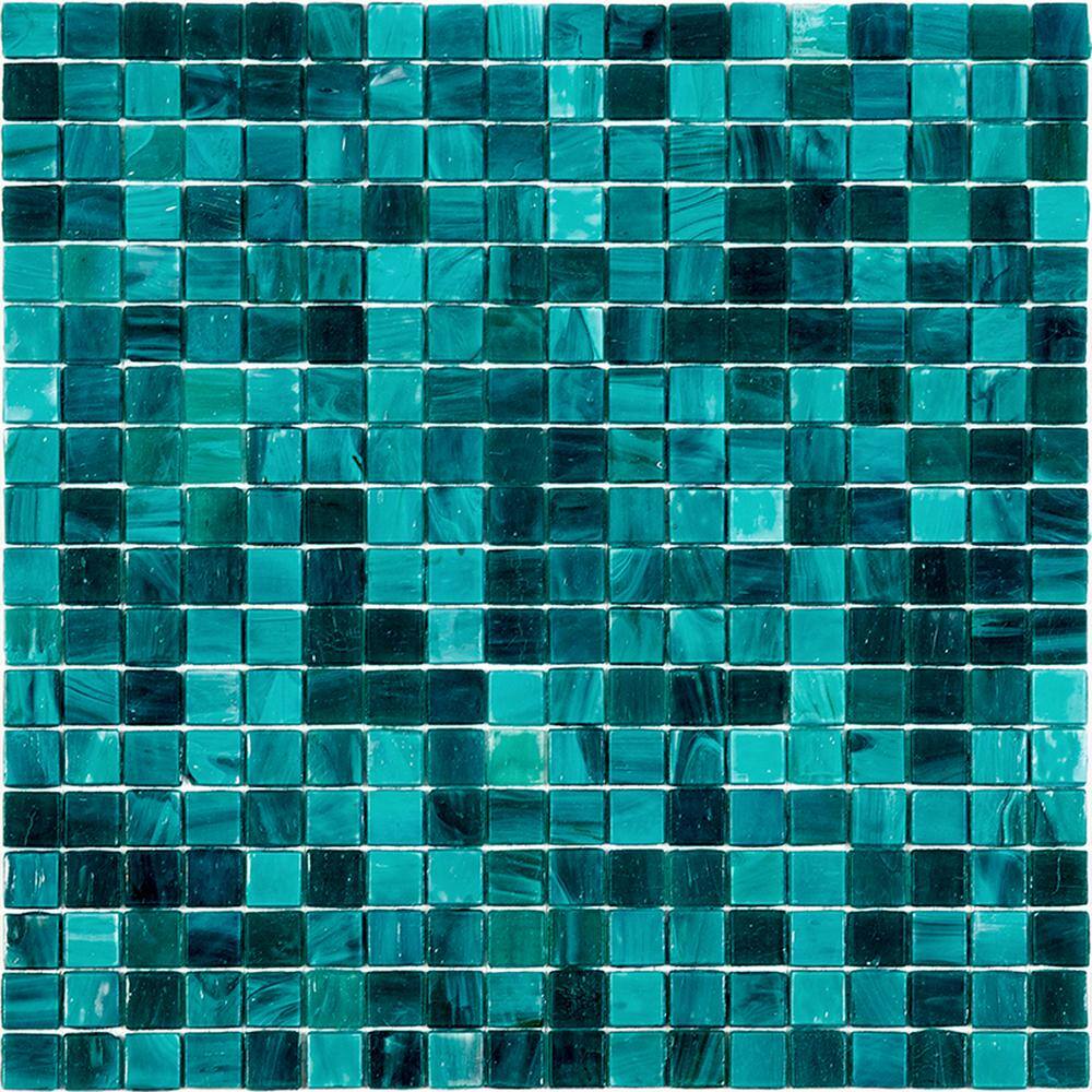 Skosh Glossy Cerulean Green 11.6 in. x 11.6 in. Glass Mosaic Wall and Floor Tile (18.69 sq. ft./case) (20-pack) price history on PriceWatchPro