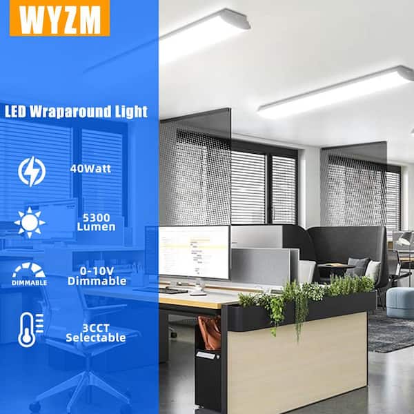WYZM 44.09 in. 5300 Lumens LED Wraparound Light Laundry Room