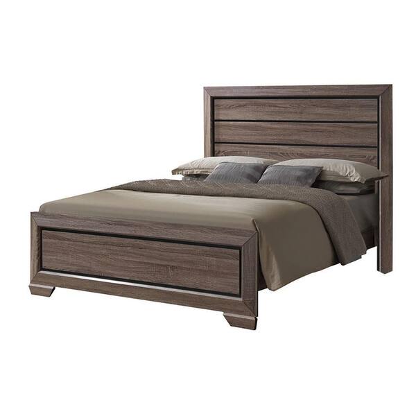 Acme Furniture Lyndon Gray Wood Frame Queen Platform Bed
