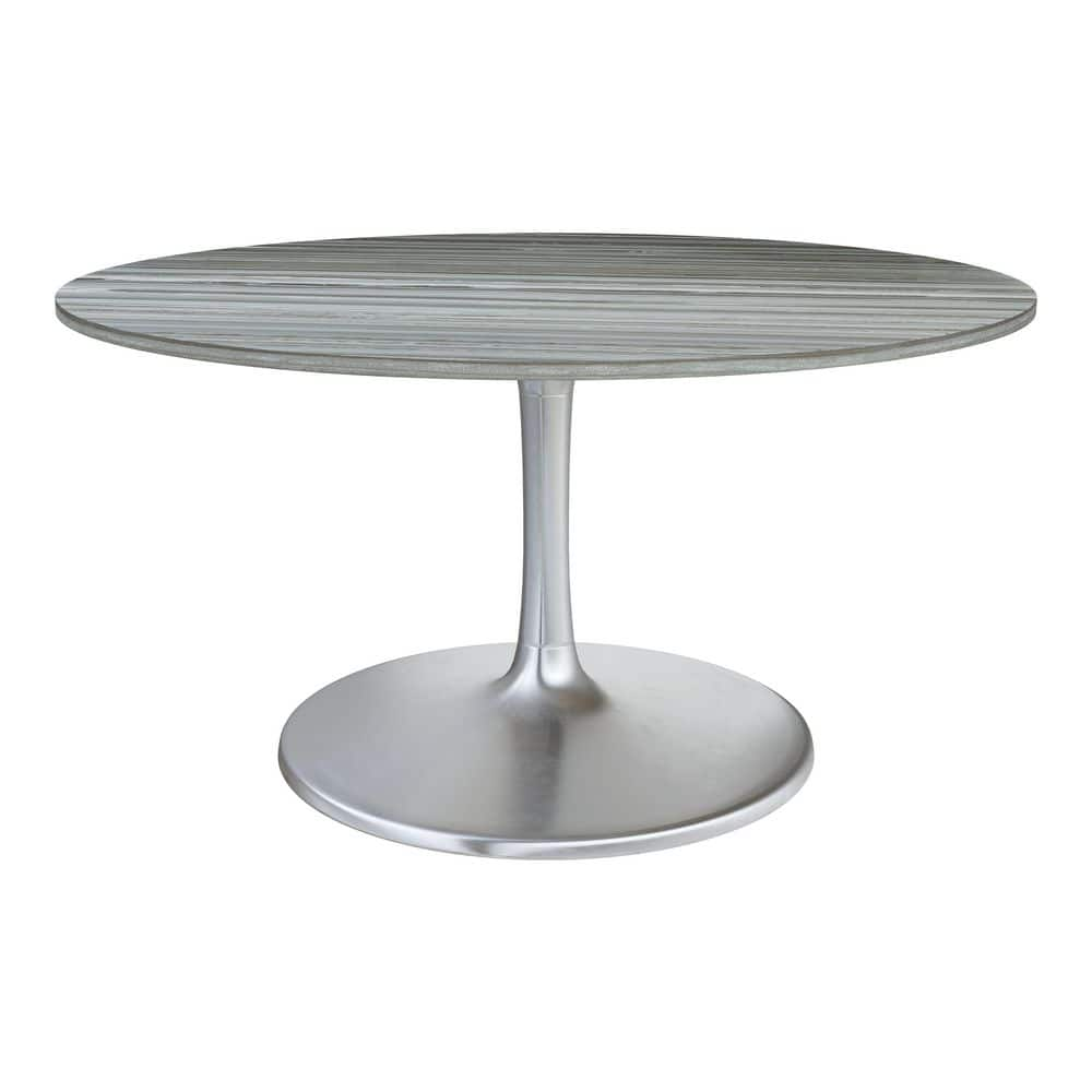 ZUO Star City 59.1 in. Round Gray Marble Top with MDF Frame Dining