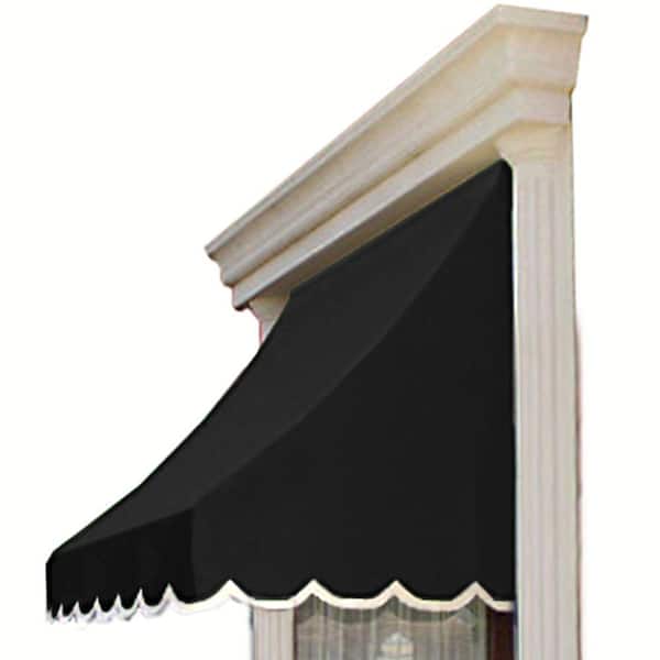 AWNTECH 4.38 ft. Wide Nantucket Window/Entry Fixed Awning (44 in. H x 36 in. D) in Black