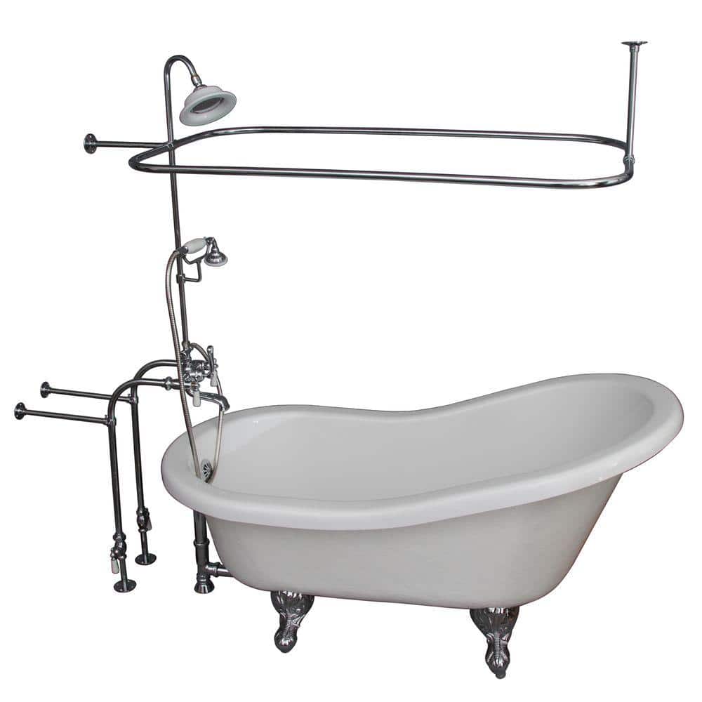 5.6 ft. Acrylic Ball and Claw Feet Slipper Tub in White with Polished Chrome Feet price history on PriceWatchPro