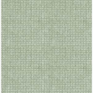 Zia Green Basketweave Paper Non-Pasted Matte Wallpaper