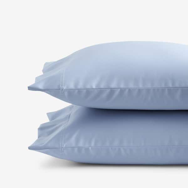 The Company Store Legends Hotel Blue Shadow 450-Thread Count Wrinkle-Free Solid Supima Cotton Sateen King Pillowcase (Set of 2)