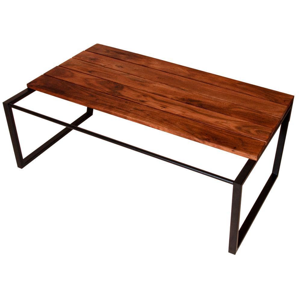 Oak Brown and Black Metal Industrial Lift-Top Coffee Table