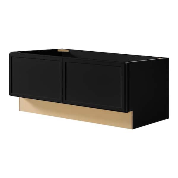 Leyton 36 in. W x 24 in. D x 16.5 in. H Ready To Assemble Plywood Slim Shaker Bench Base Kitchen Cabinet in Raven Black