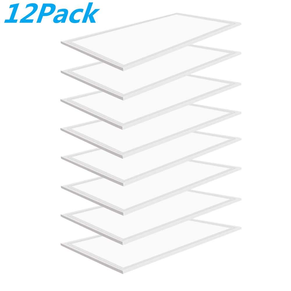 WYZM 2 ft. x 4 ft. 175-Watt Equivalent Integrated LED White Troffer Panel Light 7800Lumen 5000K Office Light(12-Pack) panel-12pc-B - The Home Depot WYZM 2 ft. x 4 ft. 175-Watt Equivalent Integrated LED White Troffer Panel Light 7800Lumen 5000K Office Light(12-Pack) panel-12pc-B - The Home Depot