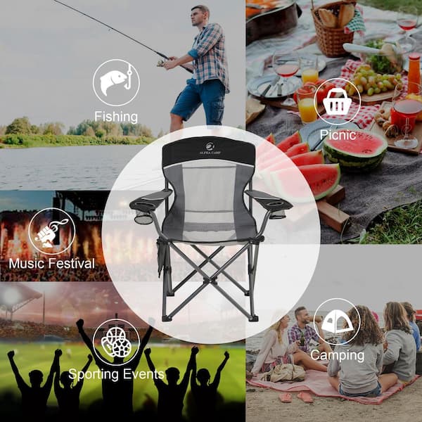 Fishing Chairs,Folding Chair Fishing,Portable Heavy Duty Stainless Steel  Frame Foldable Fishing Chairs for Adults,Camping Chairs with Pocket :  : Automotive