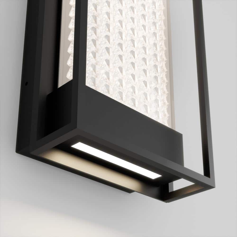 Black Medium Steel Modern Outdoor LED Lantern Sconce