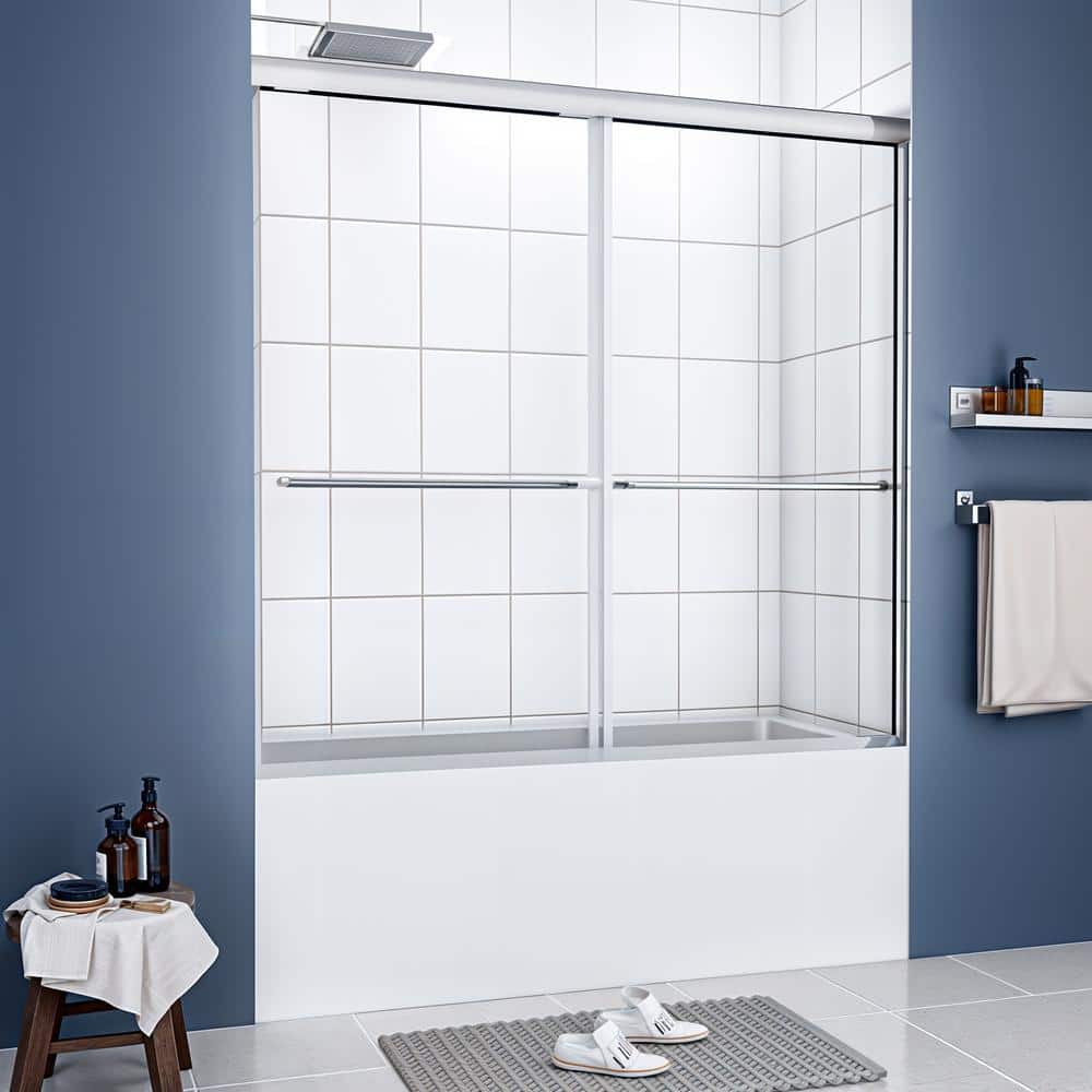 Dreamwerks 60 in. x 60 in. Semi-Framed Bypass Shower Door in Polished Chrom