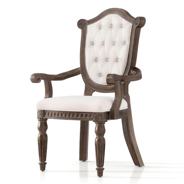 Furniture of America Banks Weathered Oak Fabric Upholstered Arm