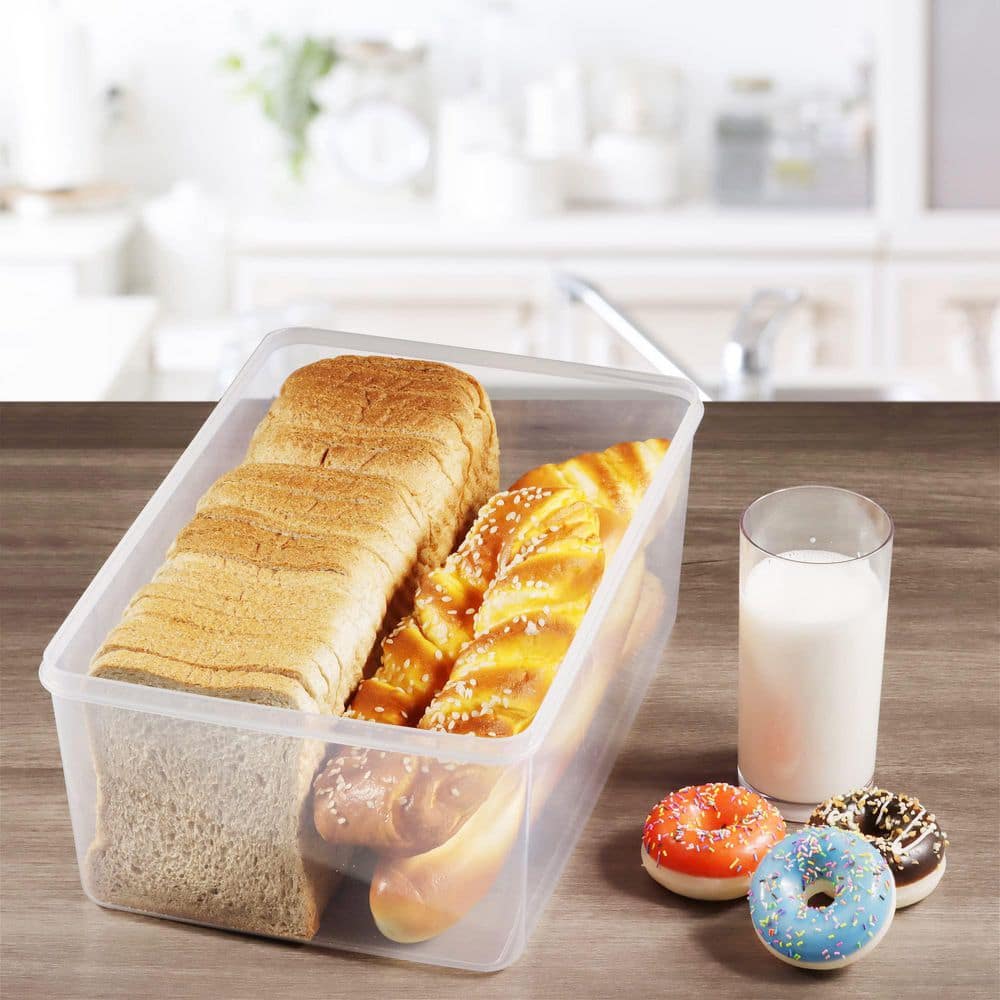 2-Piece Bread Box for Kitchen, Airtight Bread Storage Container for Homemade Bread and Bakery Loaf, Plastic Bread Keeper price history on PriceWatchPro
