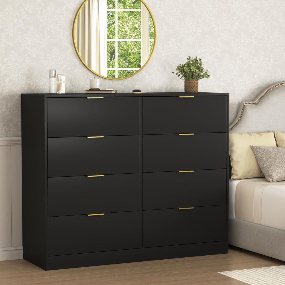 dresser 8 drawer Sierra Engineered wood drawer fronts in a Haze finish Modern Storage Wood Dresser with