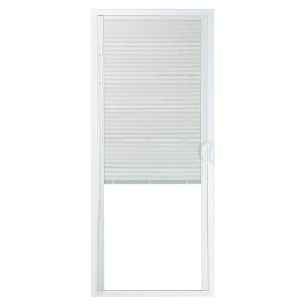 American Craftsman 72 in. x 80 in. 50 Series White Vinyl Sliding Patio Door Left-Hand Moving Panel with Blinds
