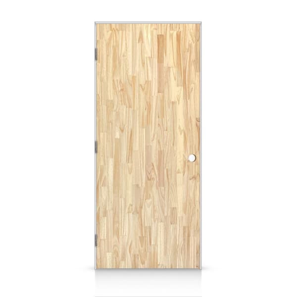 CALHOME 30 in. x 80 in. Flush Right-Handed Hollow-Core Unfinished Pine Wood Single Prehung Interior Door (Set of 4)