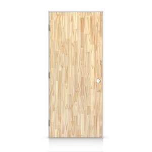 36 in. x 80 in. Flush Right-Handed Hollow-Core Unfinished Pine Wood Single Prehung Interior Door (Set of 4)