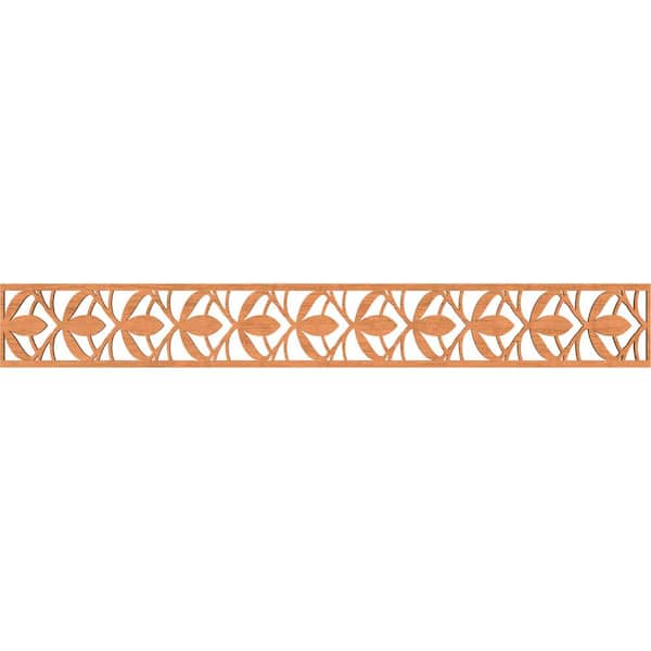 Ekena Millwork Salem Fretwork 0.25 in. D x 46.5 in. W x 6 in. L Cherry Wood Panel Moulding