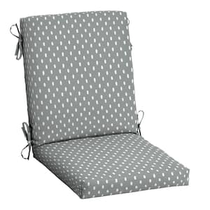 earthFIBER Outdoor Dining Chair Cushion 20 in. x 20 in., Stone Grey Dot