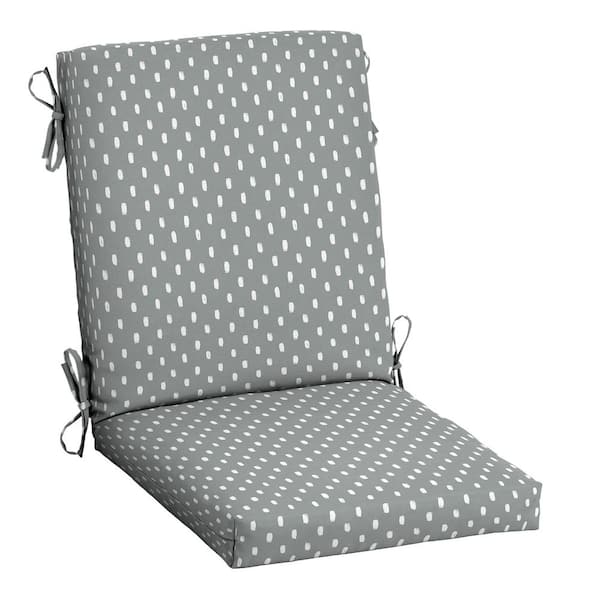 ARDEN SELECTIONS earthFIBER Outdoor Dining Chair Cushion 20 in. x 20 in., Stone Grey Dot