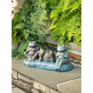 15 in. Glass Reinforced Cement Statuary, 3 Frogs
