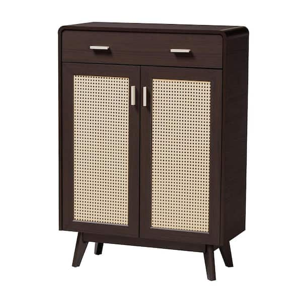 Baxton Studio Giancarlo Espresso Brown Shoe Storage Cabinet