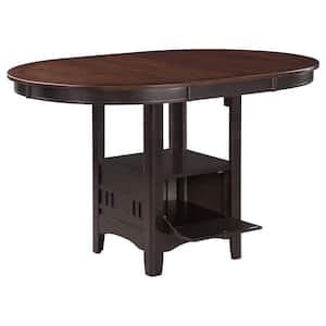 Lavon Oval Light Chestnut and Espresso Wood Top 4-Legs Counter Height Dining Table Seats 4