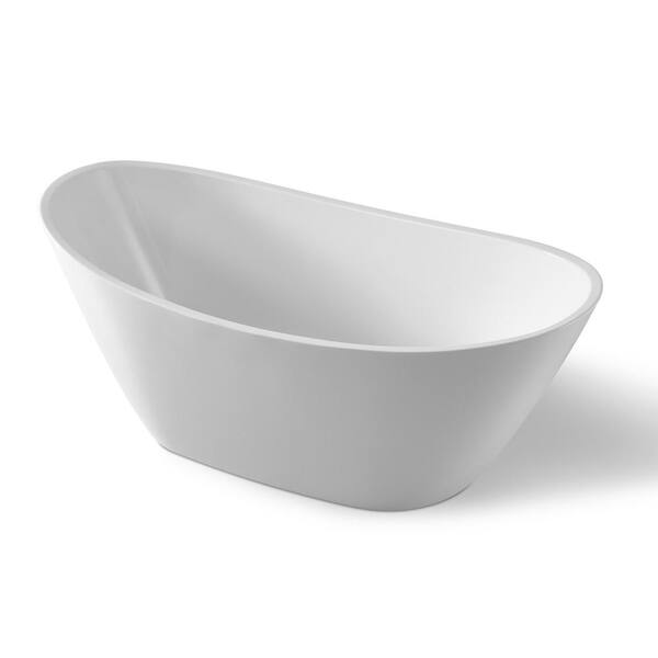 ANZZI Cross 67 in. L x 32 in. W Acrylic Flatbottom Non-Whirlpool Bathtub in. White