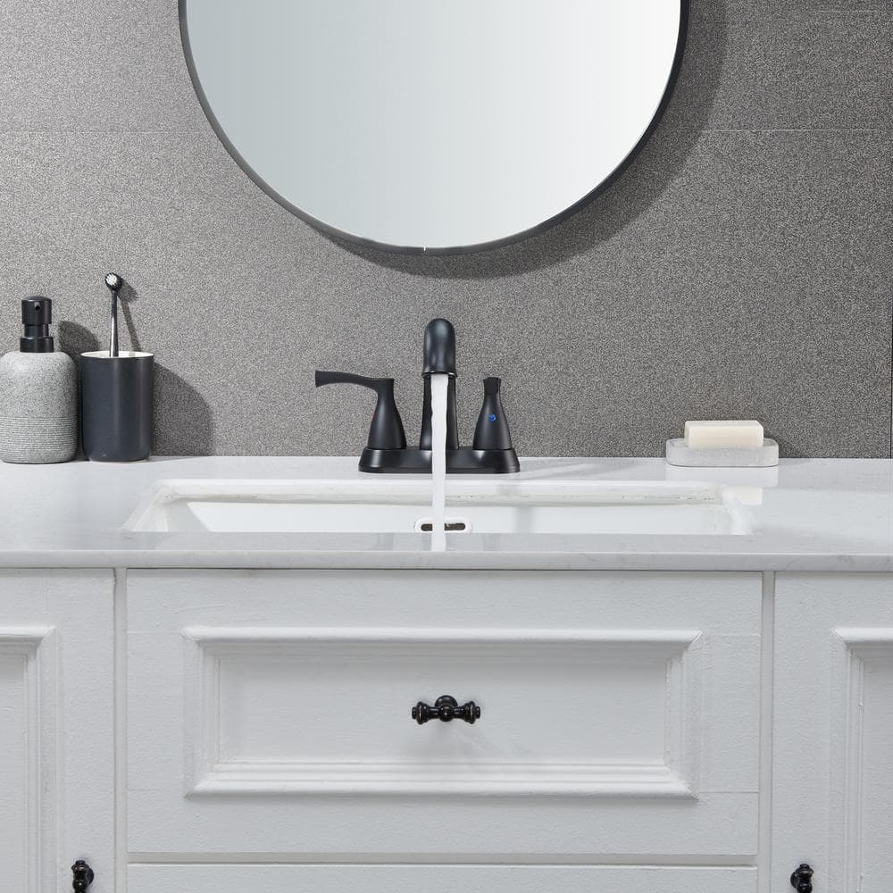 4-inch Centerset Bathroom Sink Faucet with Drain 1.2 GPM