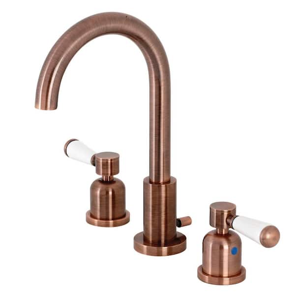 Kingston Brass Paris 8 in. Widespread 2-Handle Bathroom Faucet in Antique Copper