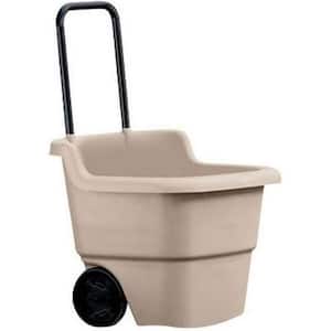 2 cu. ft. Plastic Multi-Purpose Garden Cart with 15.5 Gal. Capacity and Wheels in Brown Taupe