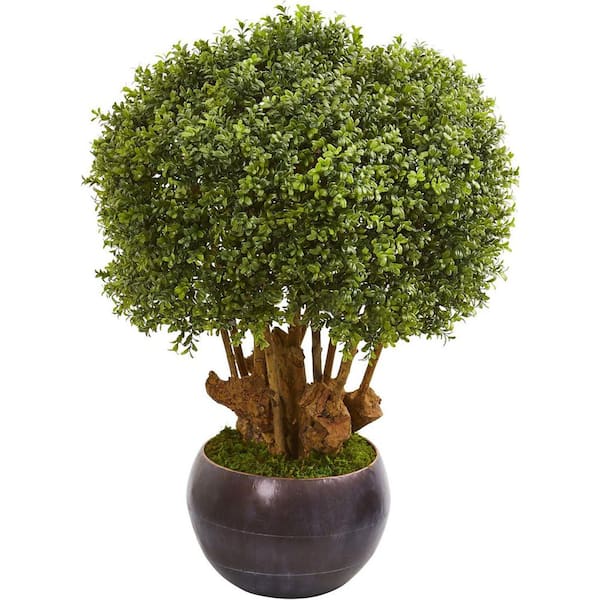 3.1 ft. Artificial Topiary Tree in Black Vase for Indoor/Outdoor 1 in Pack