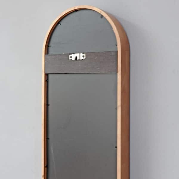 Brown 9.5 in W x 47.2 in. H Art Deco lrregular Wood Framed Mirror Wall Mirror Wall Decor Mirror