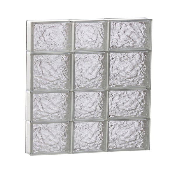 Clearly Secure 21.25 in. x 25 in. x 3.125 in. Frameless Ice Pattern Non-Vented Glass Block Window