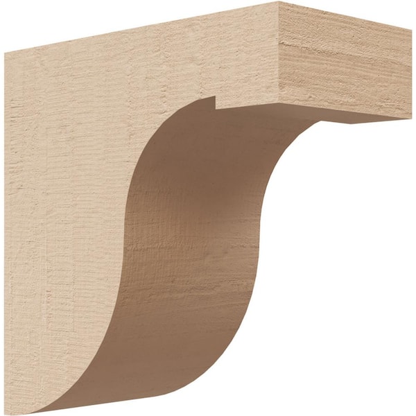 Ekena Millwork 2 in. x 4 in. x 4 in. Series 1 Classic Del Monte Rough Cedar Woodgrain Timberthane Polyurethane Corbel, Primed Tan