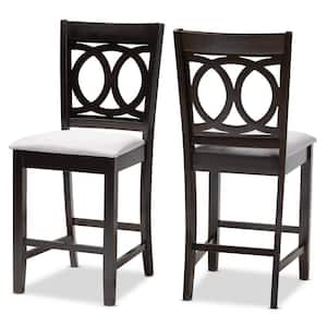 Lenoir 43 in. Gray and Espresso Bar Stool (Set of 2)