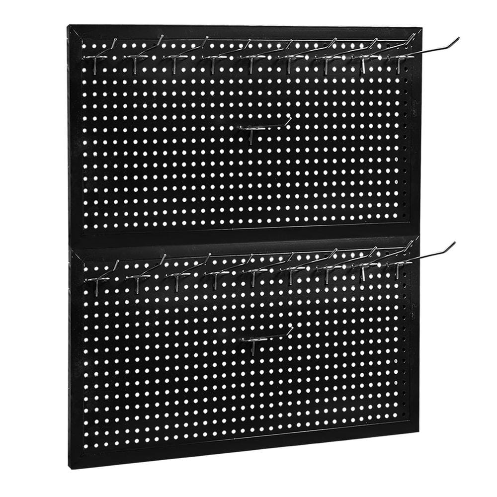 Torin 22-Piece 24 in. Steel Modular Pegboard Board Kit, Hanging Closet Organizer, Black