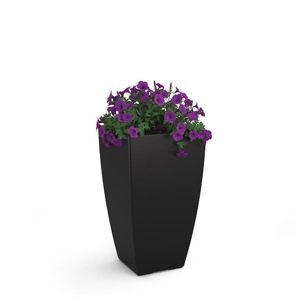 Mayne Kobi 26 in. Tall Self-Watering Black Polyethylene Planter
