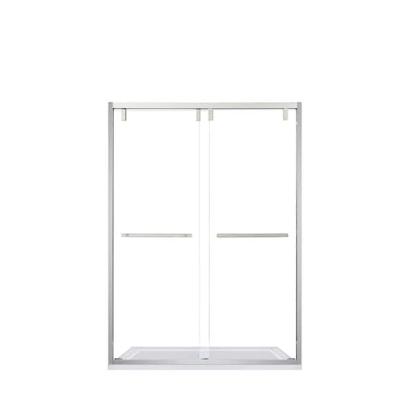 ROSWELL Brescia 48 in. W x 76 in. H Sliding Framed Shower Door/Enclosure in Polished Chrome with Clear Tempered Glass