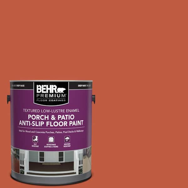 BEHR PREMIUM 1 gal. #M180-7 Deep Fire Textured Low-Lustre Enamel Interior/Exterior Porch and Patio Anti-Slip Floor Paint
