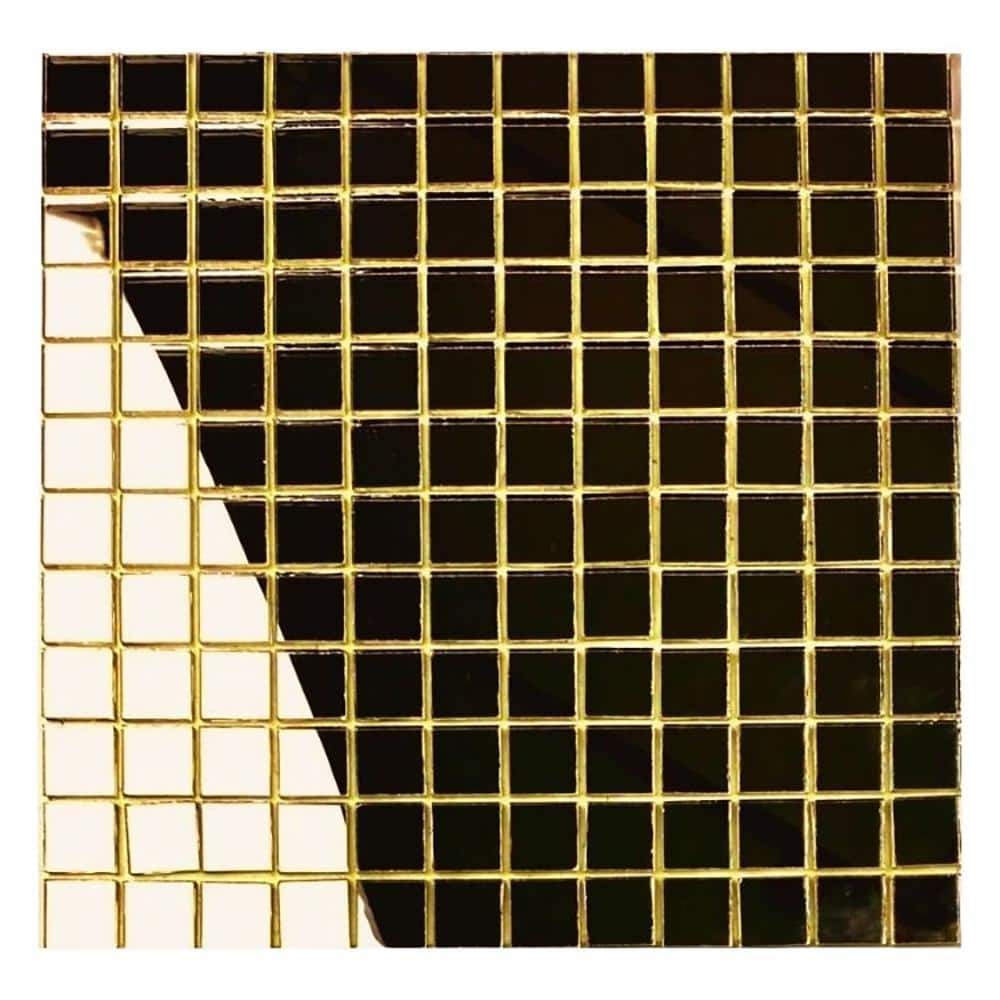 ABOLOS Reflections Gold 12 in. x 12 in. Square Glass Mirror Peel