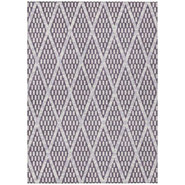 Chantille Machine Washable Indoor/Outdoor Abstract ACN3043 Plum 9 ft. x 12 ft. Area Rug