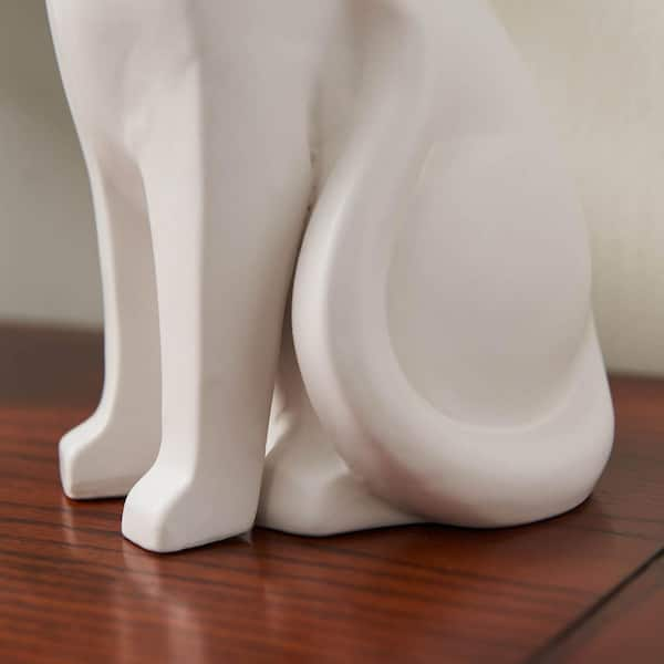 Playful Cat White Ceramic Figurine 11356 - The Home Depot