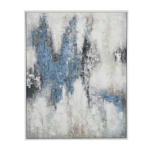 1- Panel Abstract Framed Wall Art with Silver Foil Accents 59 in. x 47 in.